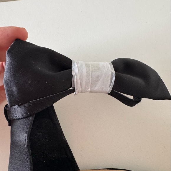 Torrid Black Satin Bow Platform Tapered Block Heels Sandals Shoes - Picture 12 of 13